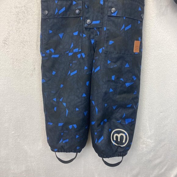 Minymo Fleece Lined Fur Trim Snowsuit Size 4 (4T) Black Blue Hooded One Piece - Picture 7 of 16